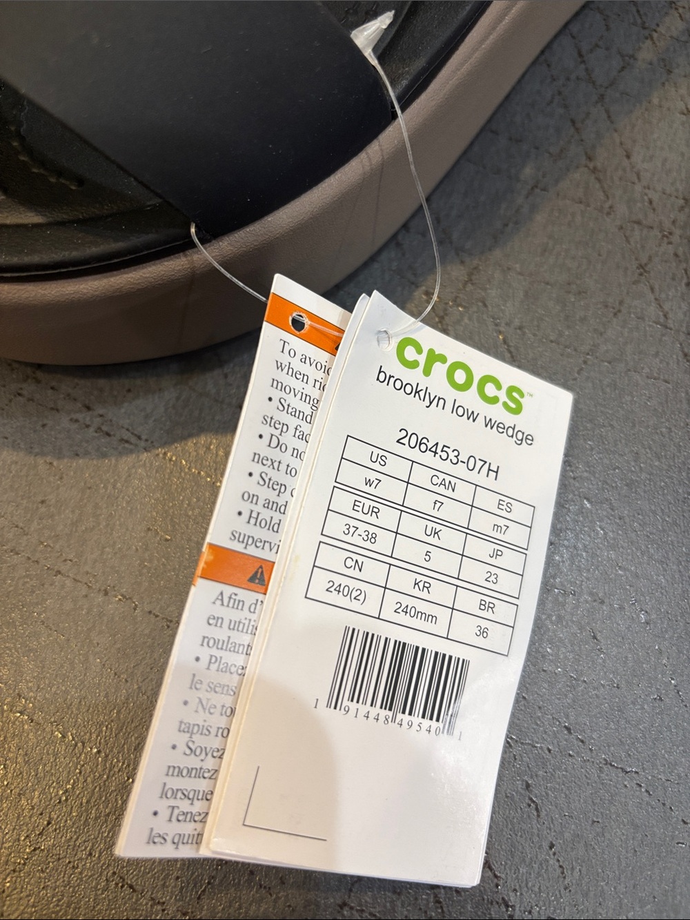 CROCS Brooklyn Low Wedge Sandals in Black and Mushroom - Picture 5 of 5